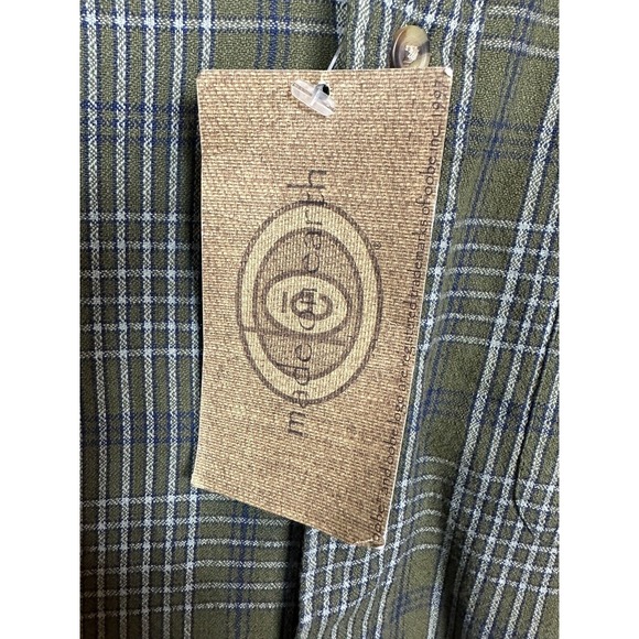 OOBE Men's green‎ Plaid Long Sleeve cotton button down shirt, sz M, NWT - Picture 3 of 6